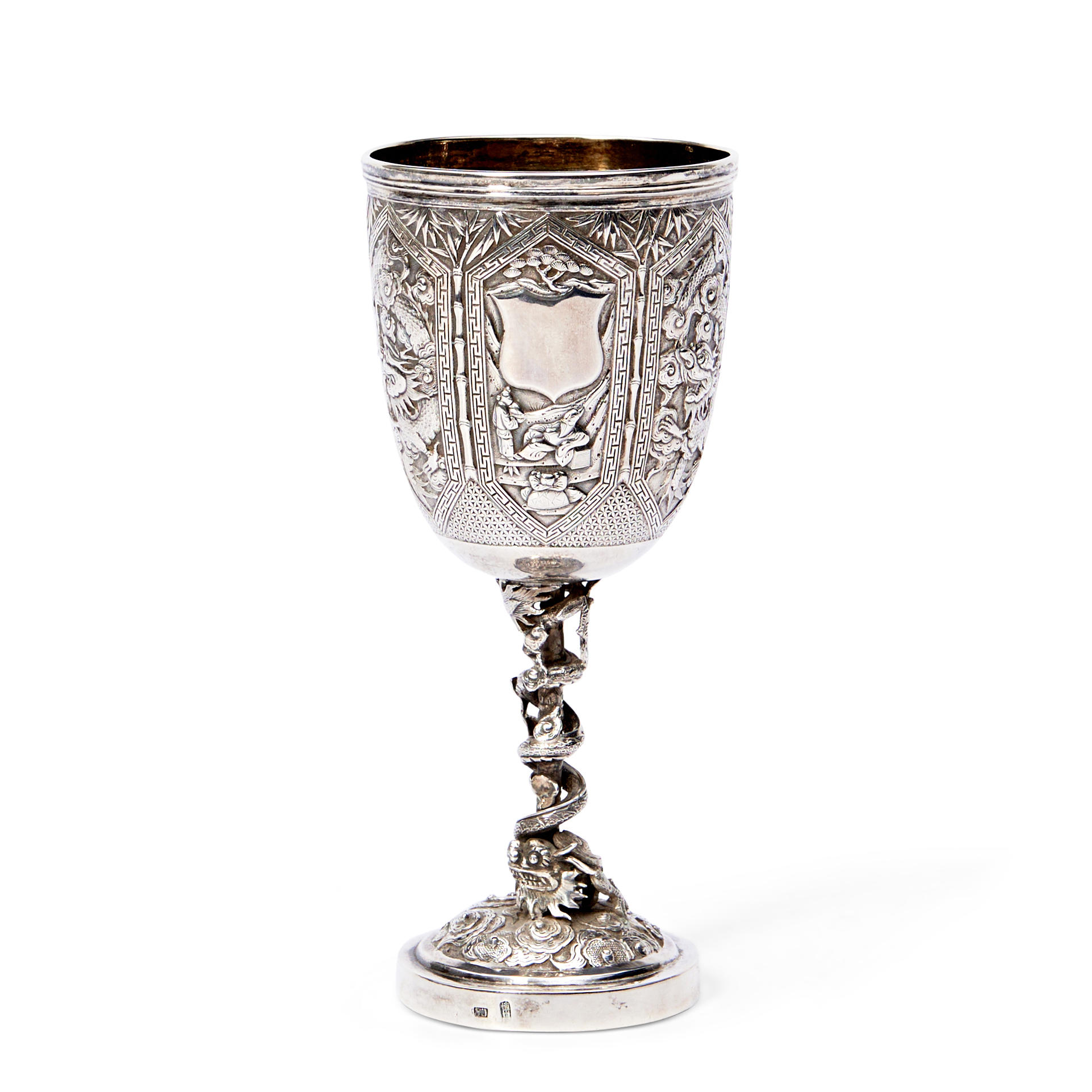 CHINESE EXPORT SILVER GOBLET,