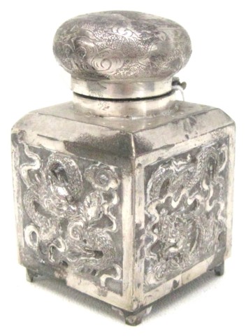 CHINESE EXPORT SILVER INK WELL c.
