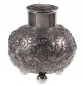 CHINESE EXPORT SILVER LIDDED J