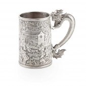 CHINESE EXPORT SILVER TANKARD