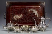 CHINESE EXPORT SILVER TEA SERV