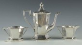 CHINESE EXPORT SILVER TEA SET,