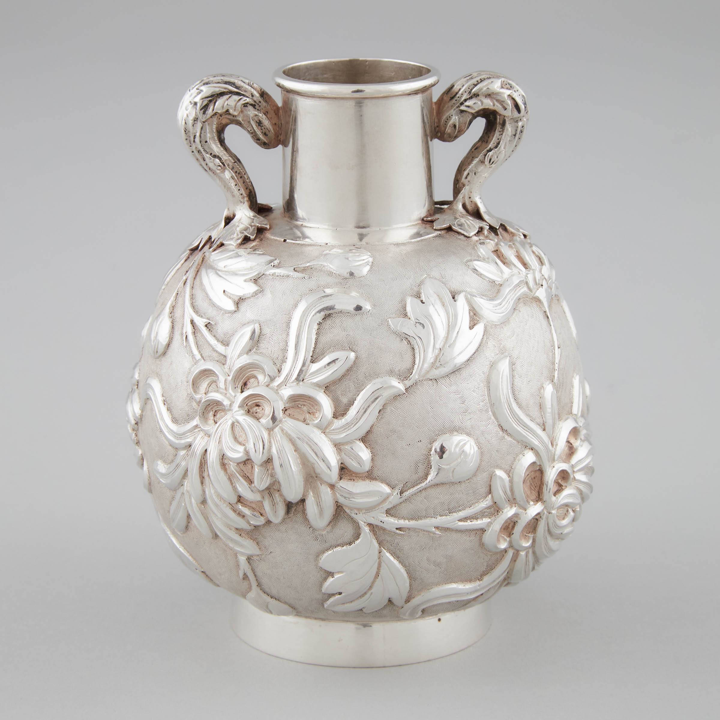 Chinese Export Silver Vase, Hung