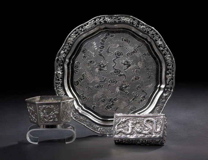 Chinese Export Silver Waiter, 