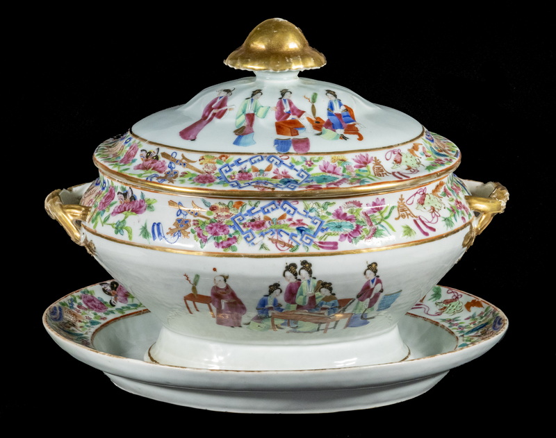 CHINESE EXPORT SOUP TUREEN AND