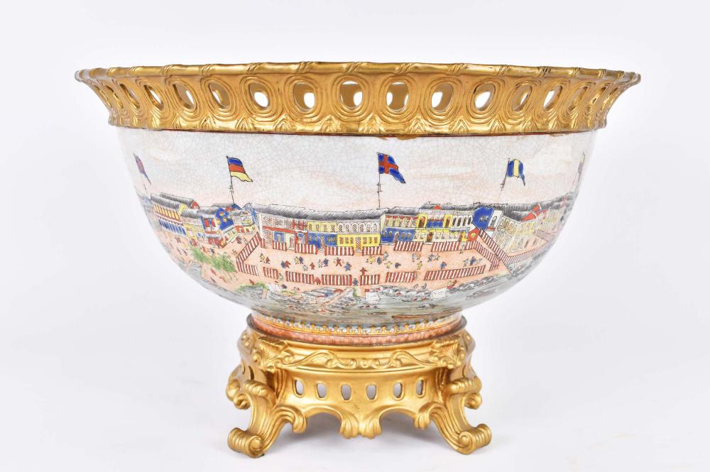 CHINESE EXPORT STYLE BRONZE MOUNTED