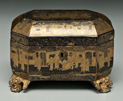 Chinese export tea caddy, black
