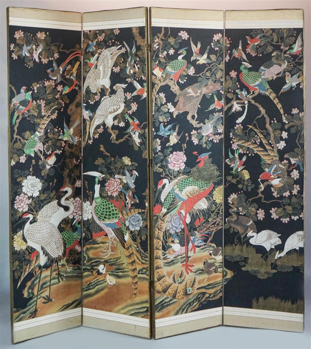 CHINESE EXPORT WALLPAPER FOUR-PANEL