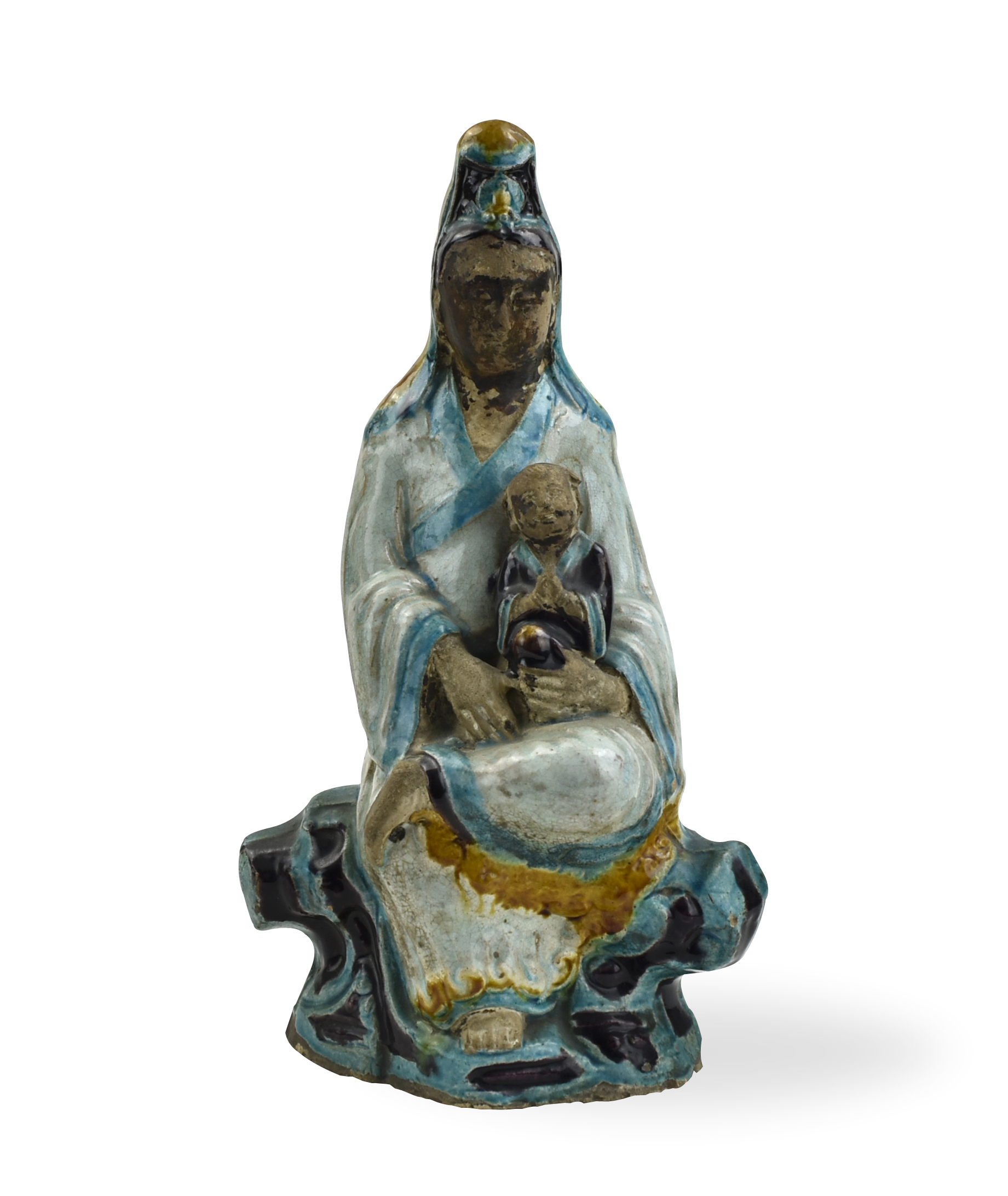 CHINESE FAHUA GLAZED GUANYIN