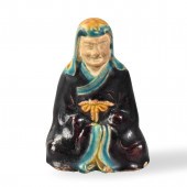 CHINESE FAHUA GLAZED SEATED FI