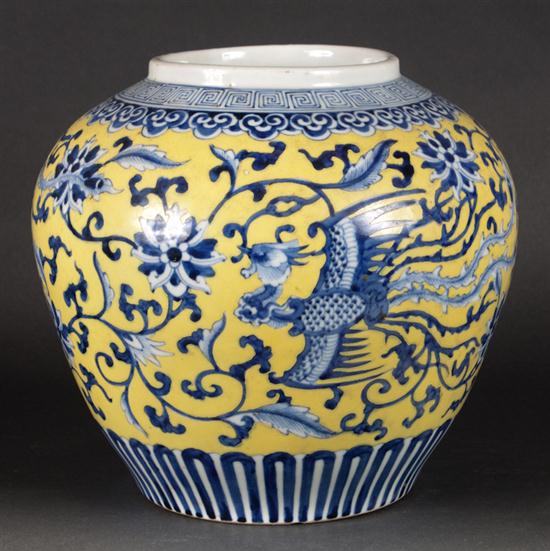Chinese Famille Jaune with blue and