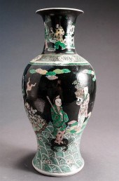 CHINESE FAMILLE NOIR BALUSTER-