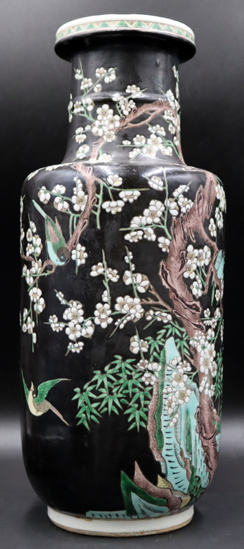 CHINESE FAMILLE NOIR BALUSTER
