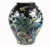 CHINESE FAMILLE NOIR VASE Larg