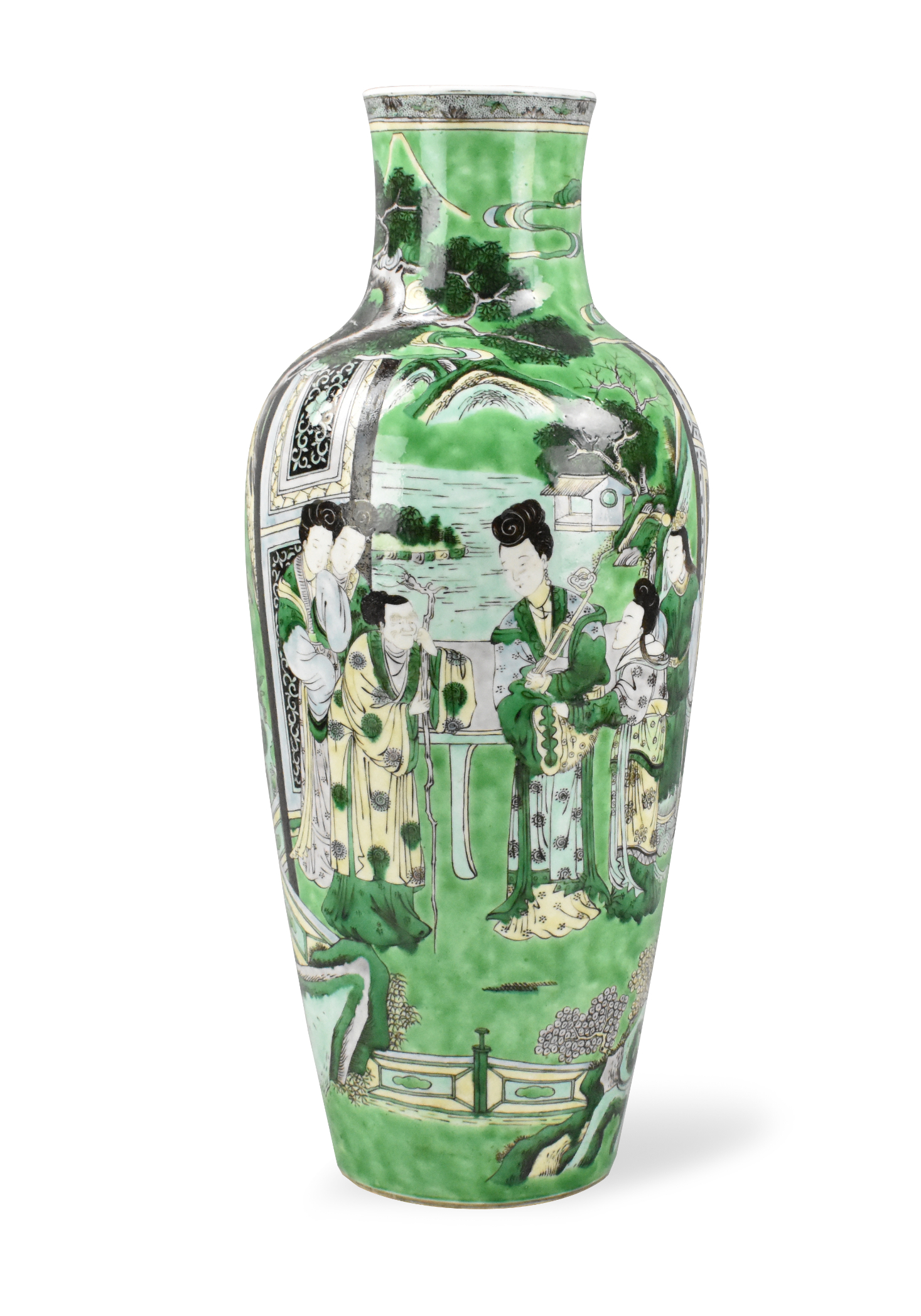 CHINESE FAMILLE NOIR VASE W/
