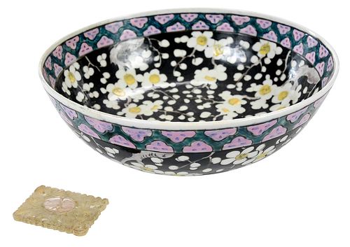 CHINESE FAMILLE NOIRE BOWL AND