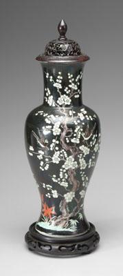 Chinese famille noire vase,