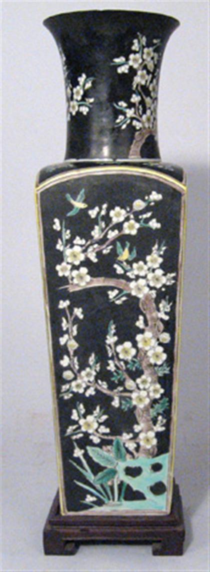Chinese famille noire vase   