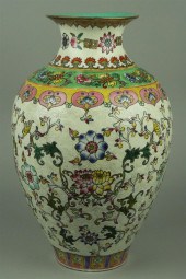 CHINESE FAMILLE ROSE BALUSTER