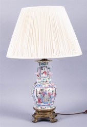 CHINESE FAMILLE ROSE BALUSTER