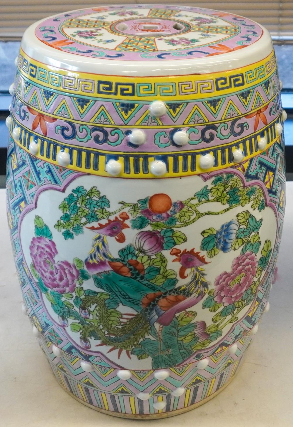 CHINESE FAMILLE ROSE BARREL-FORM