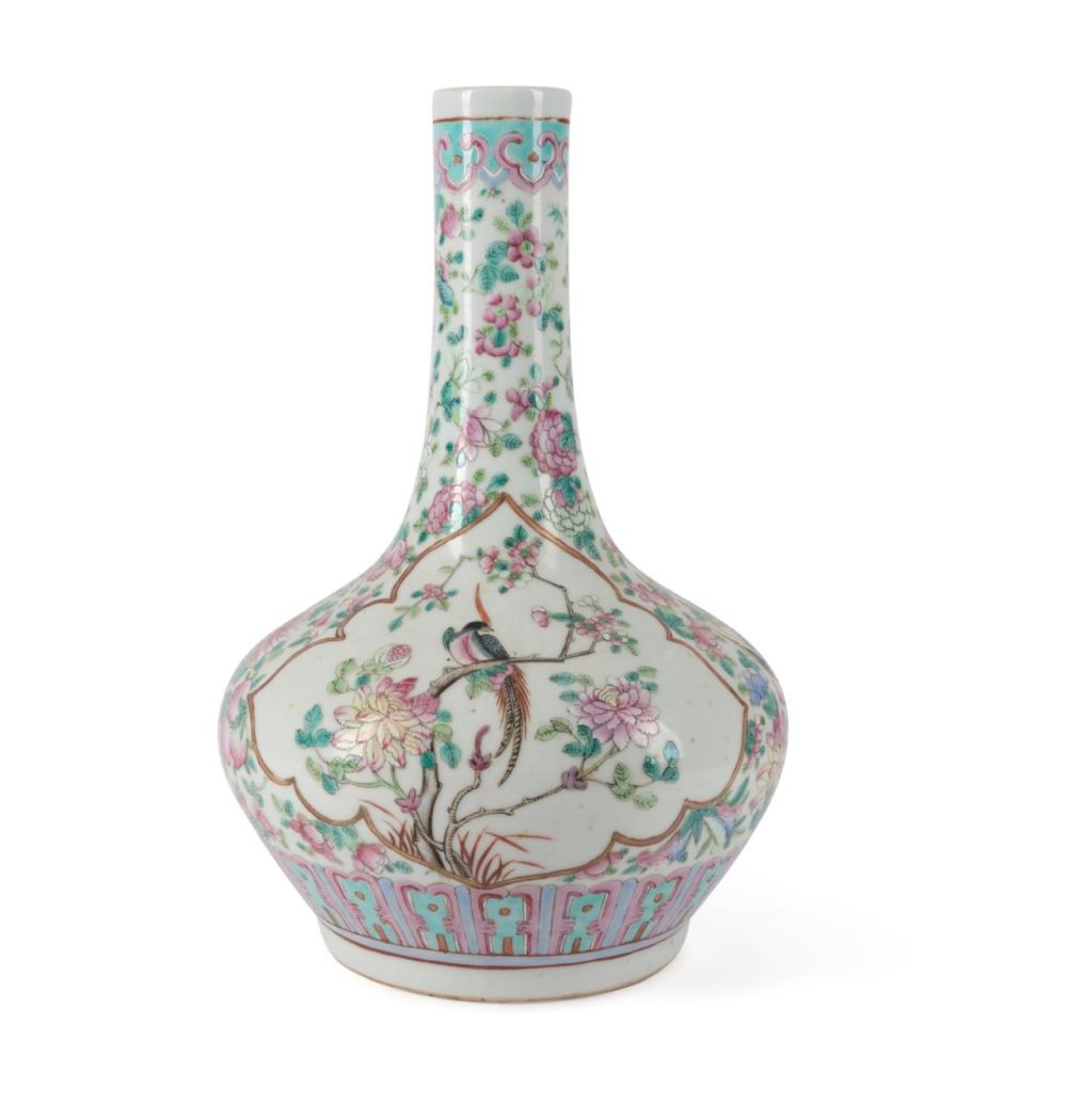 CHINESE FAMILLE ROSE BIRD AND