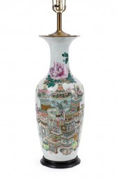 CHINESE FAMILLE ROSE BOGU VASE