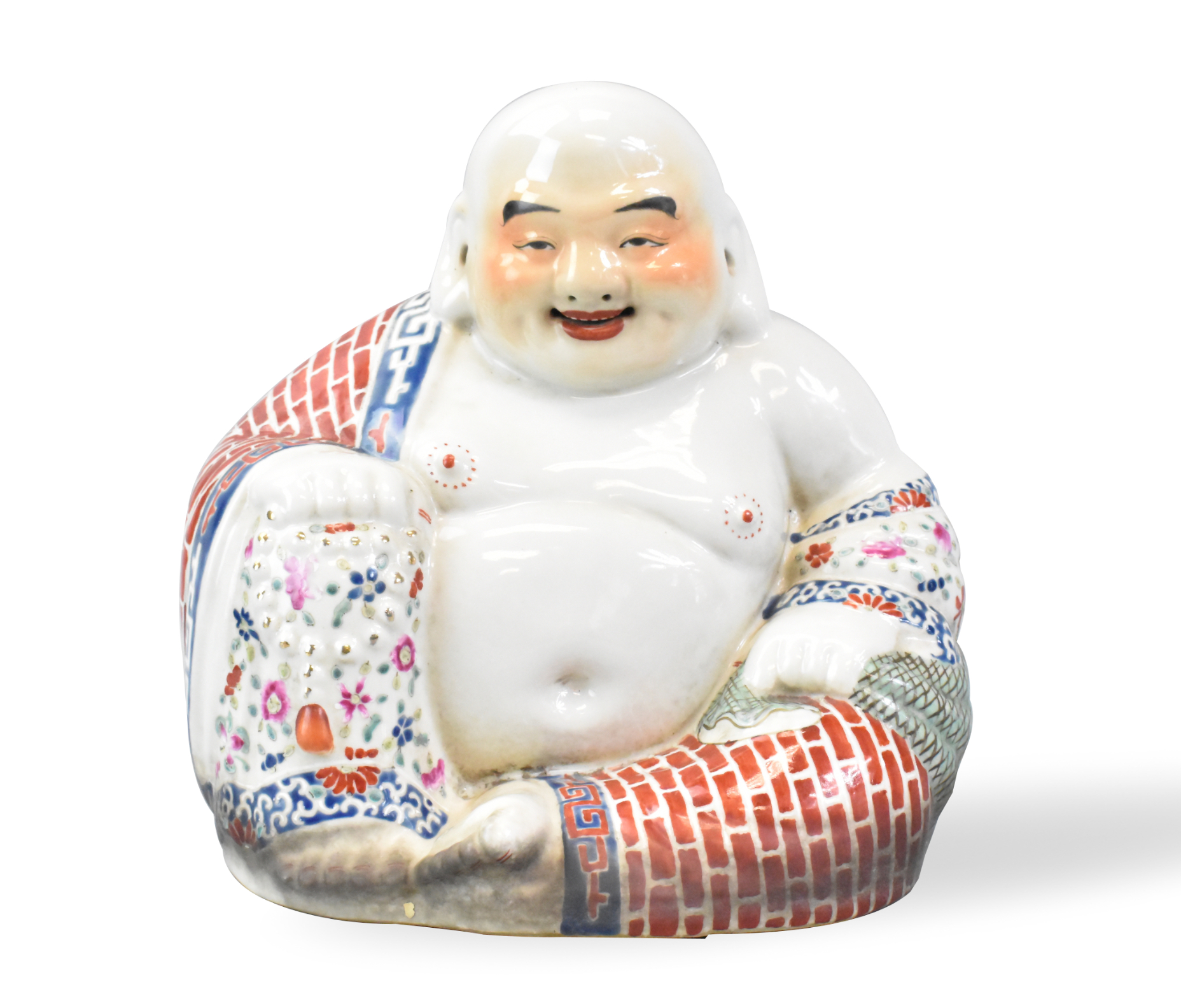 CHINESE FAMILLE ROSE BUDDHA FIGURE,