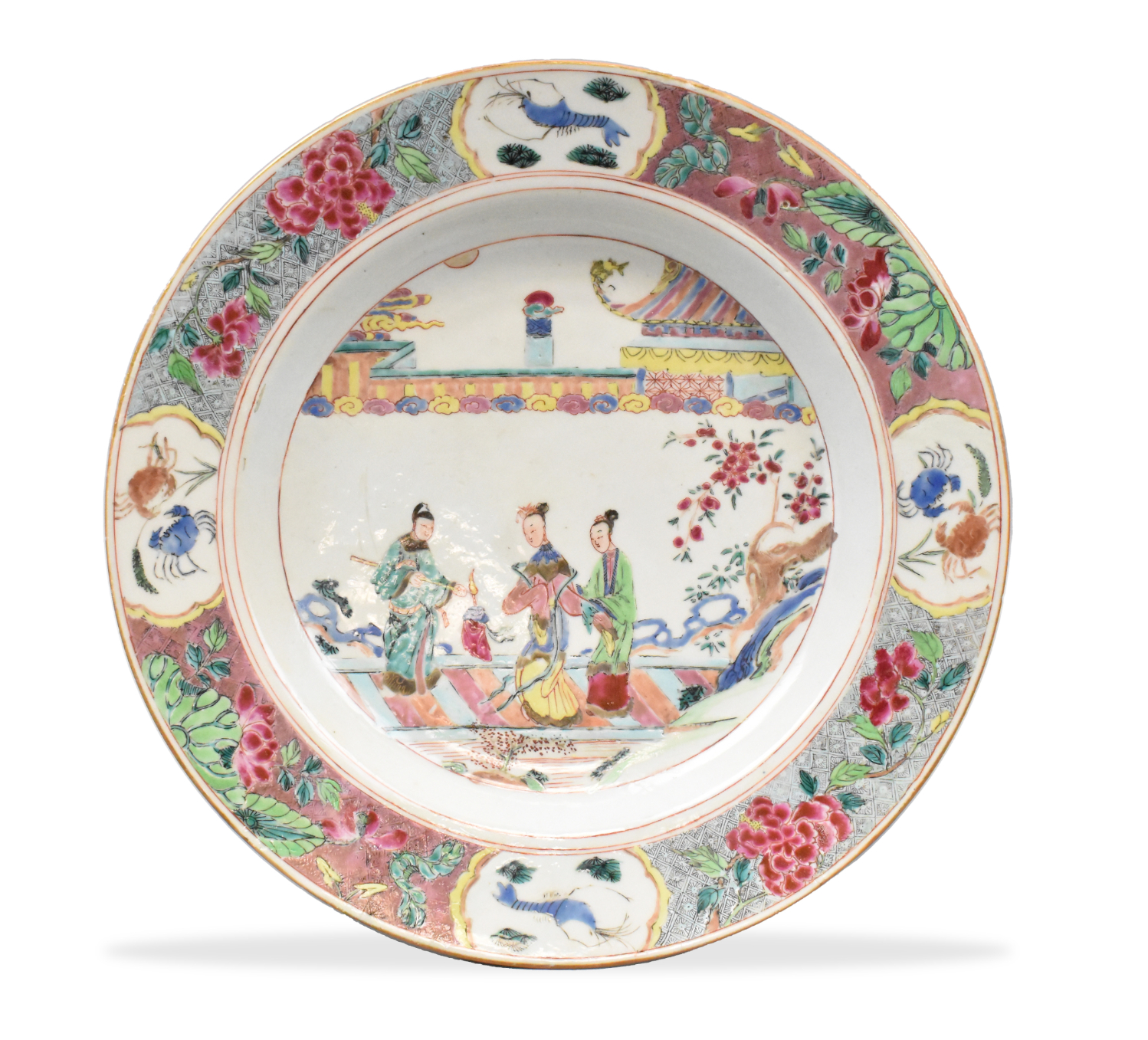 CHINESE FAMILLE ROSE CHARGER W/