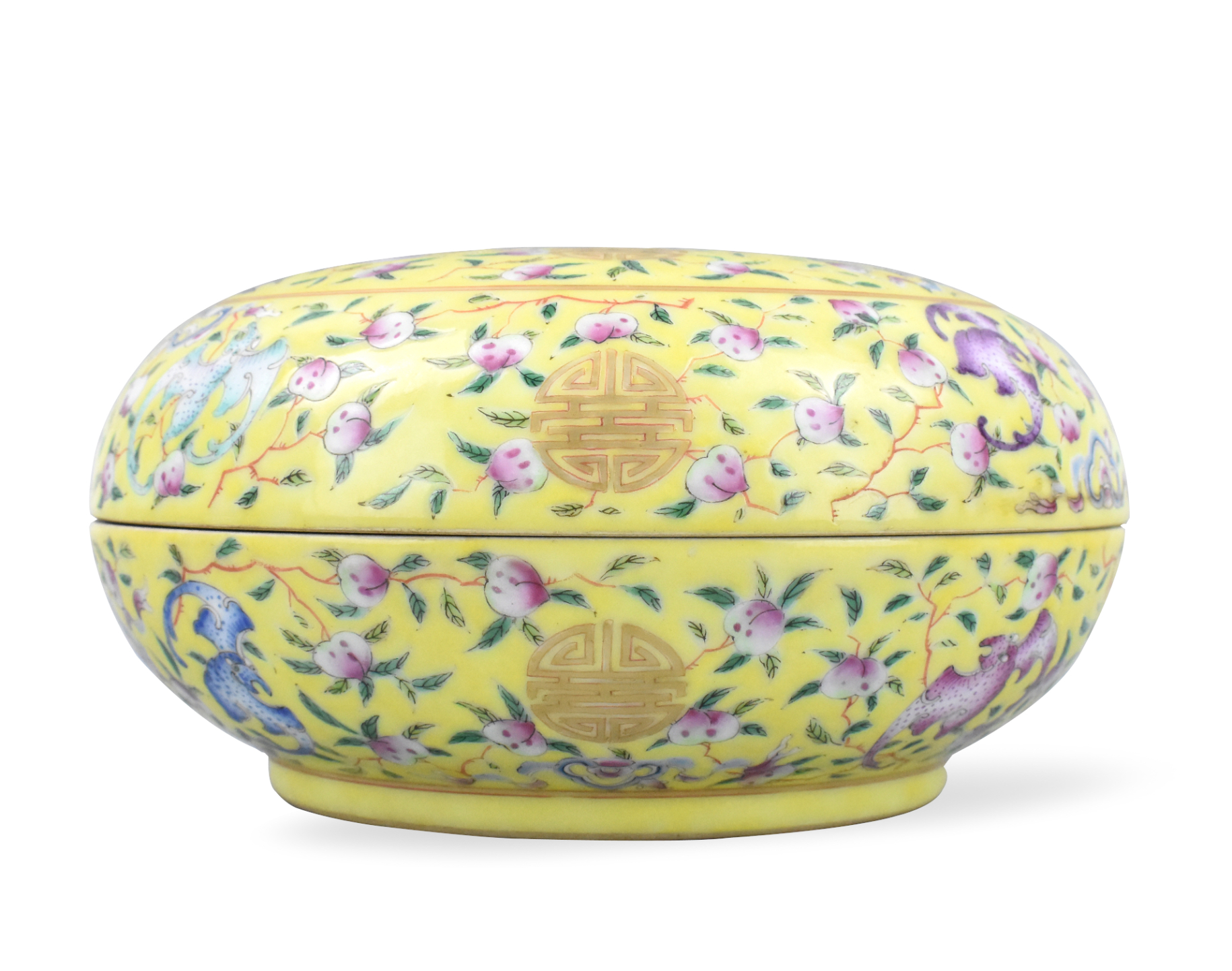 CHINESE FAMILLE ROSE COVERED BOX W/