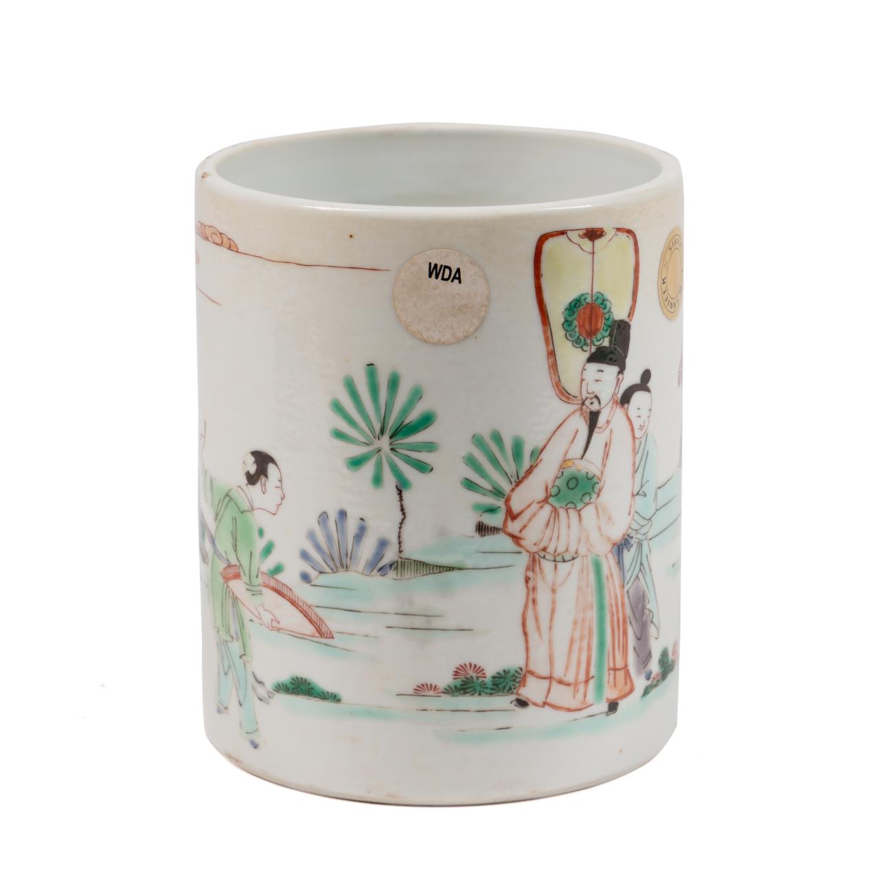 CHINESE FAMILLE ROSE CYLINDER BRUSH