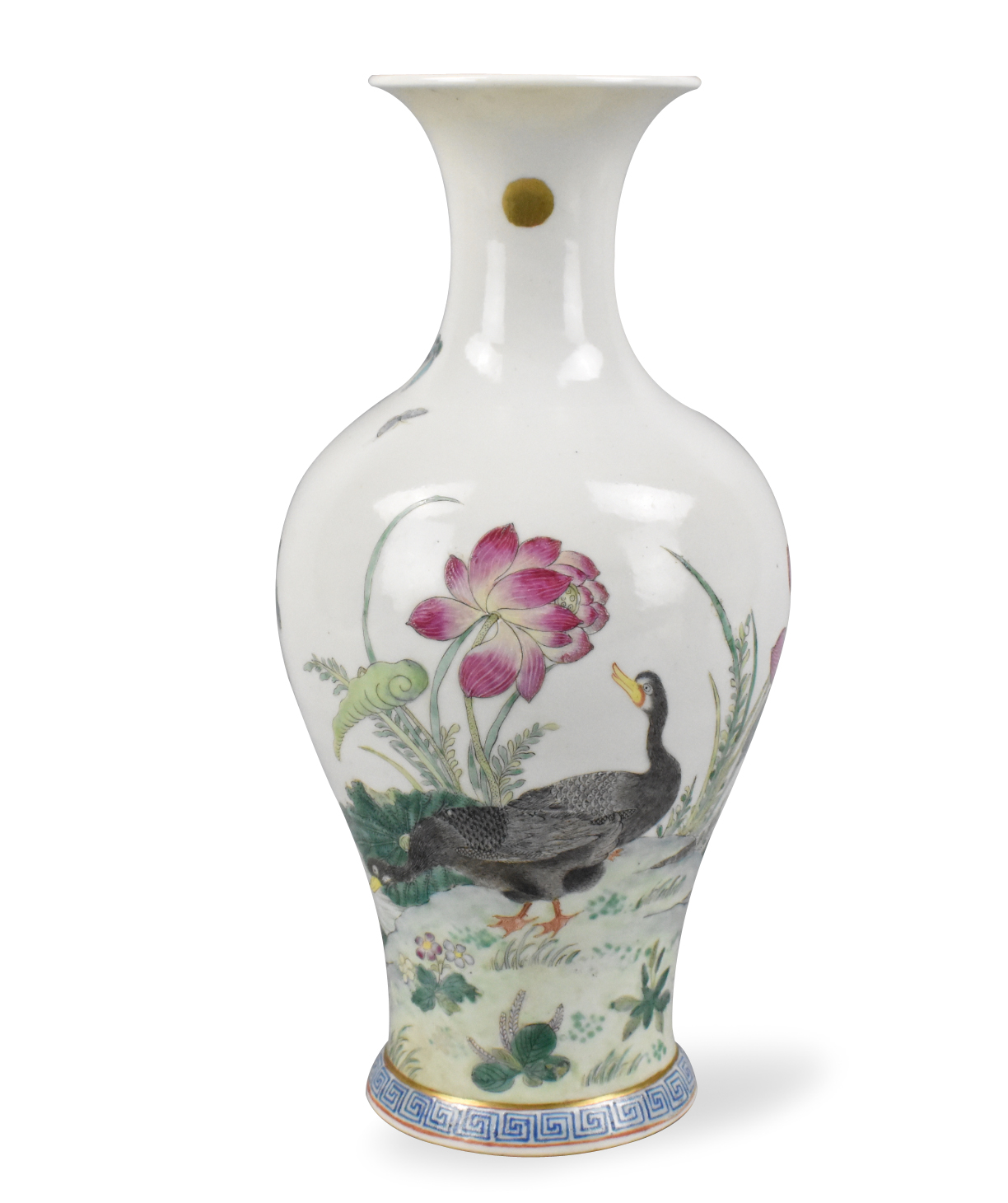 CHINESE FAMILLE ROSE DUCK VASE, ROC