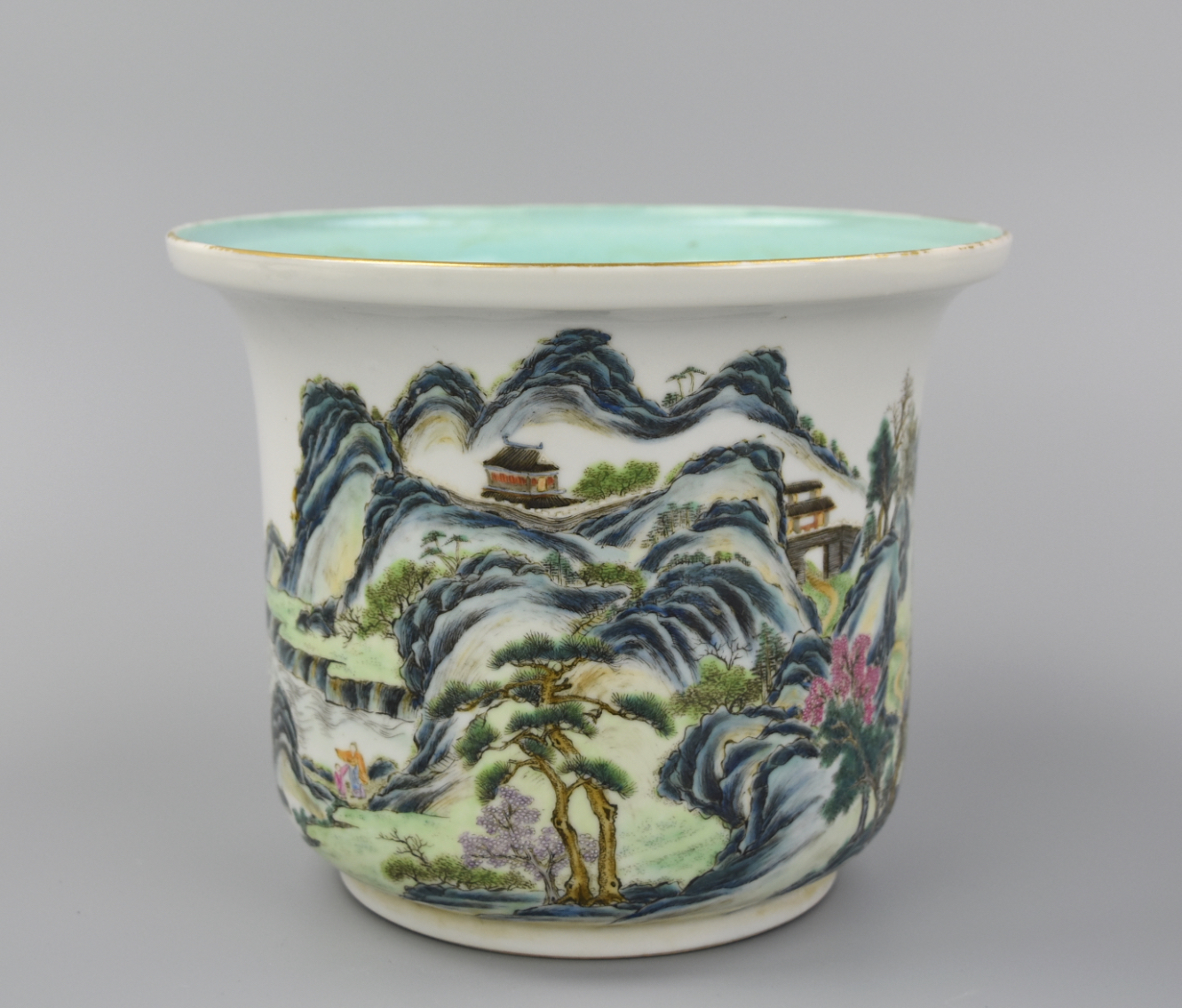 CHINESE FAMILLE ROSE FLOWERPOT W/