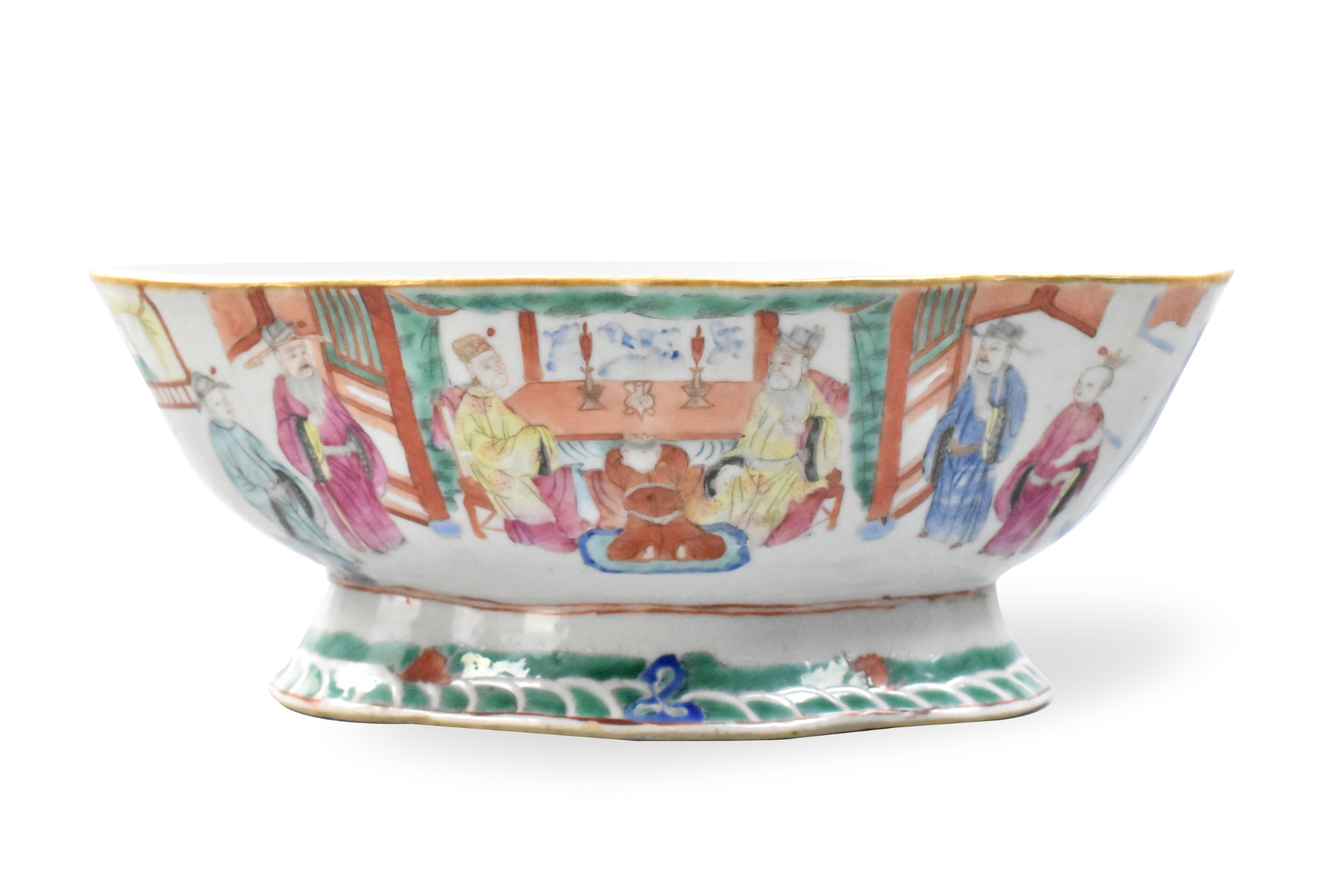 CHINESE FAMILLE ROSE FOOTED BOWL W/