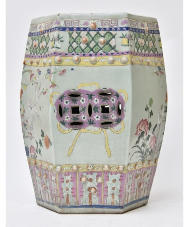 Chinese Famille Rose garden seat,