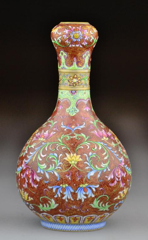 Chinese Famille Rose Garlic Head