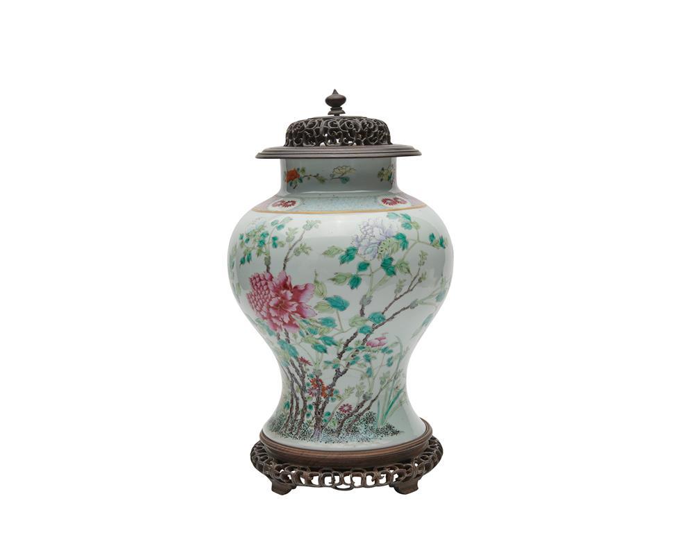 CHINESE FAMILLE ROSE GINGER JAR,