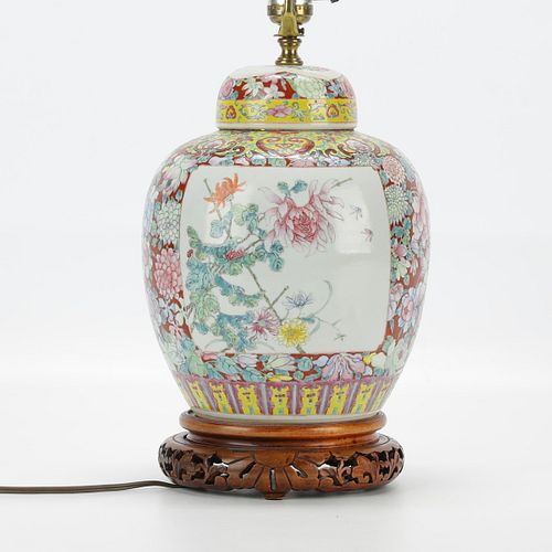 CHINESE FAMILLE ROSE GINGER JAR -