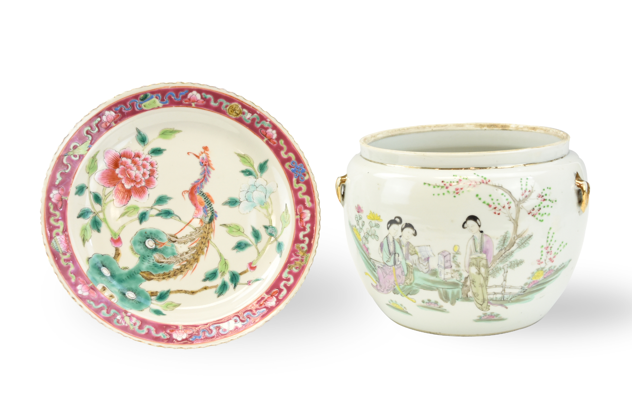 CHINESE FAMILLE ROSE JAR &