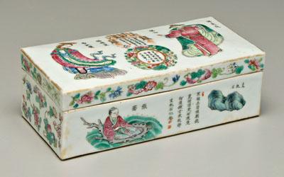 Chinese famille rose lidded box,