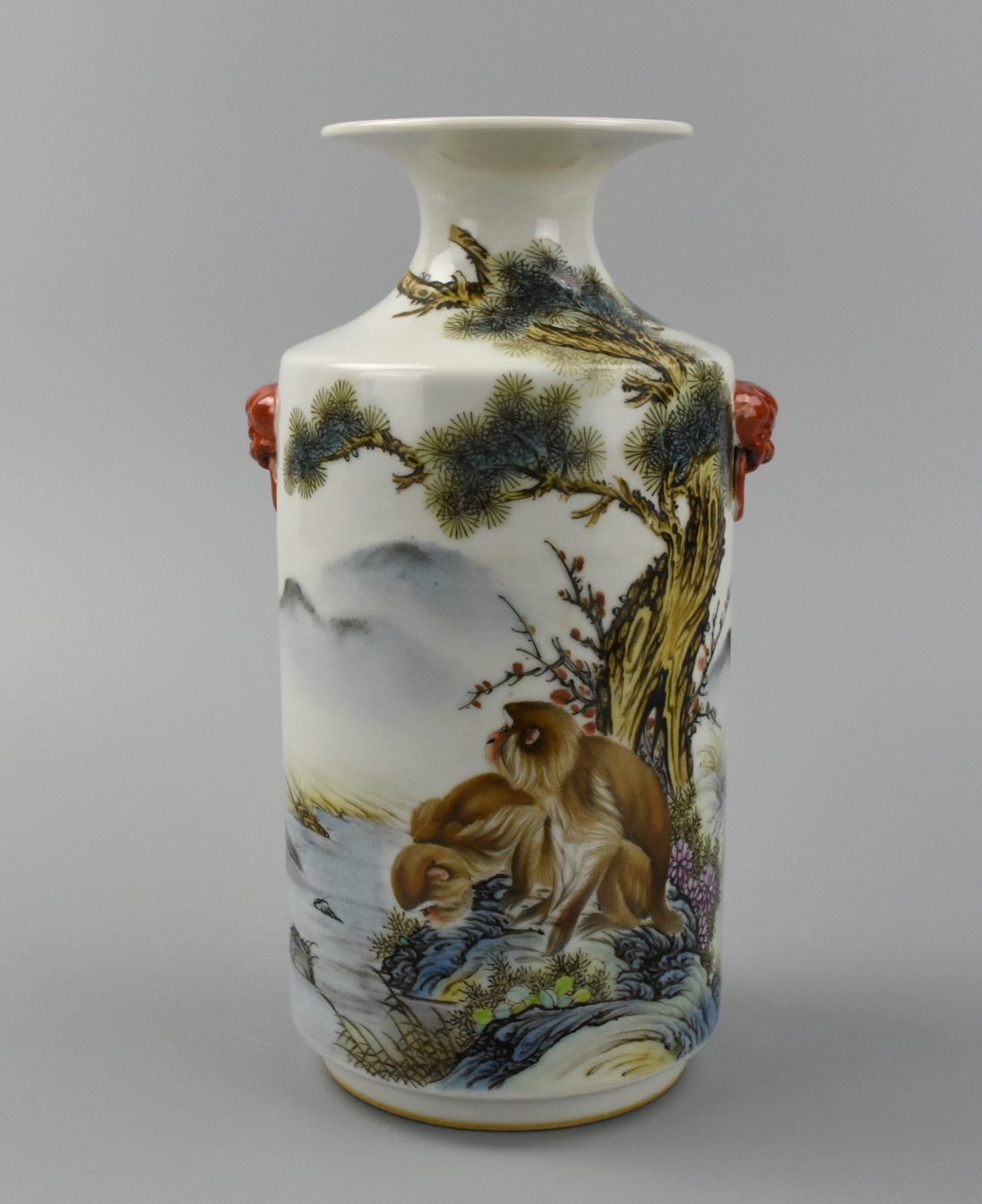 CHINESE FAMILLE ROSE "MONKEY" VASE,