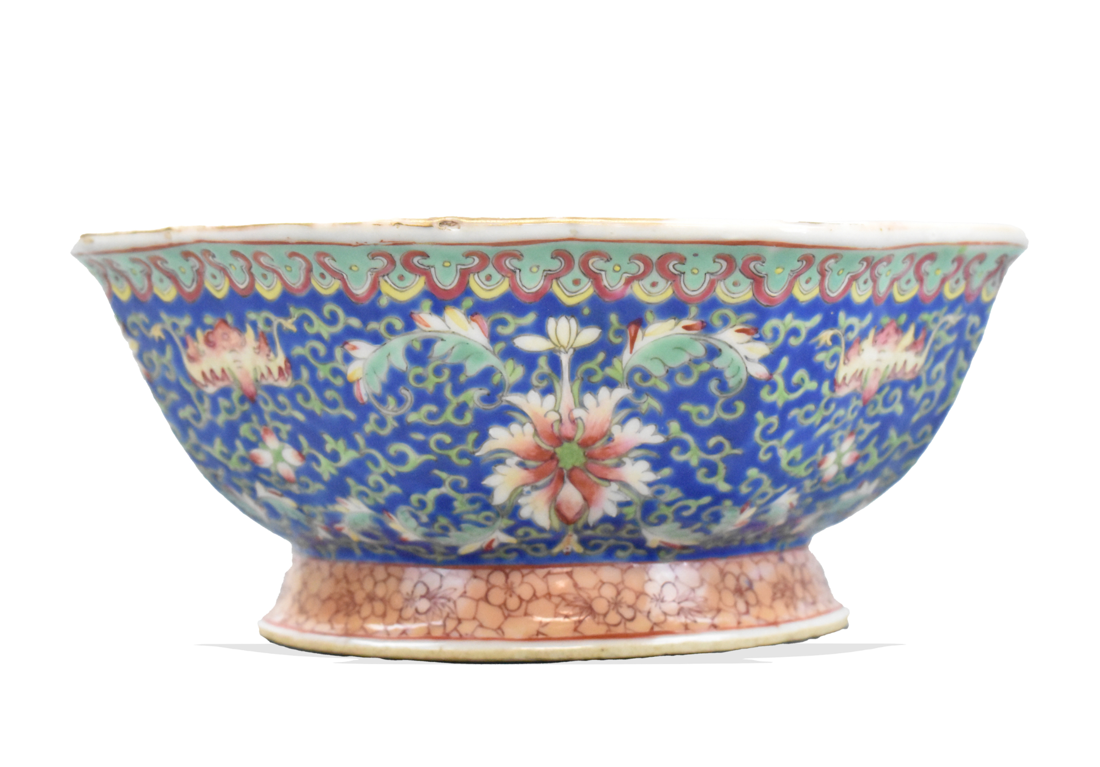 CHINESE FAMILLE ROSE OCTAGONAL STEM