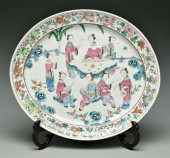 Chinese famille rose oval plat