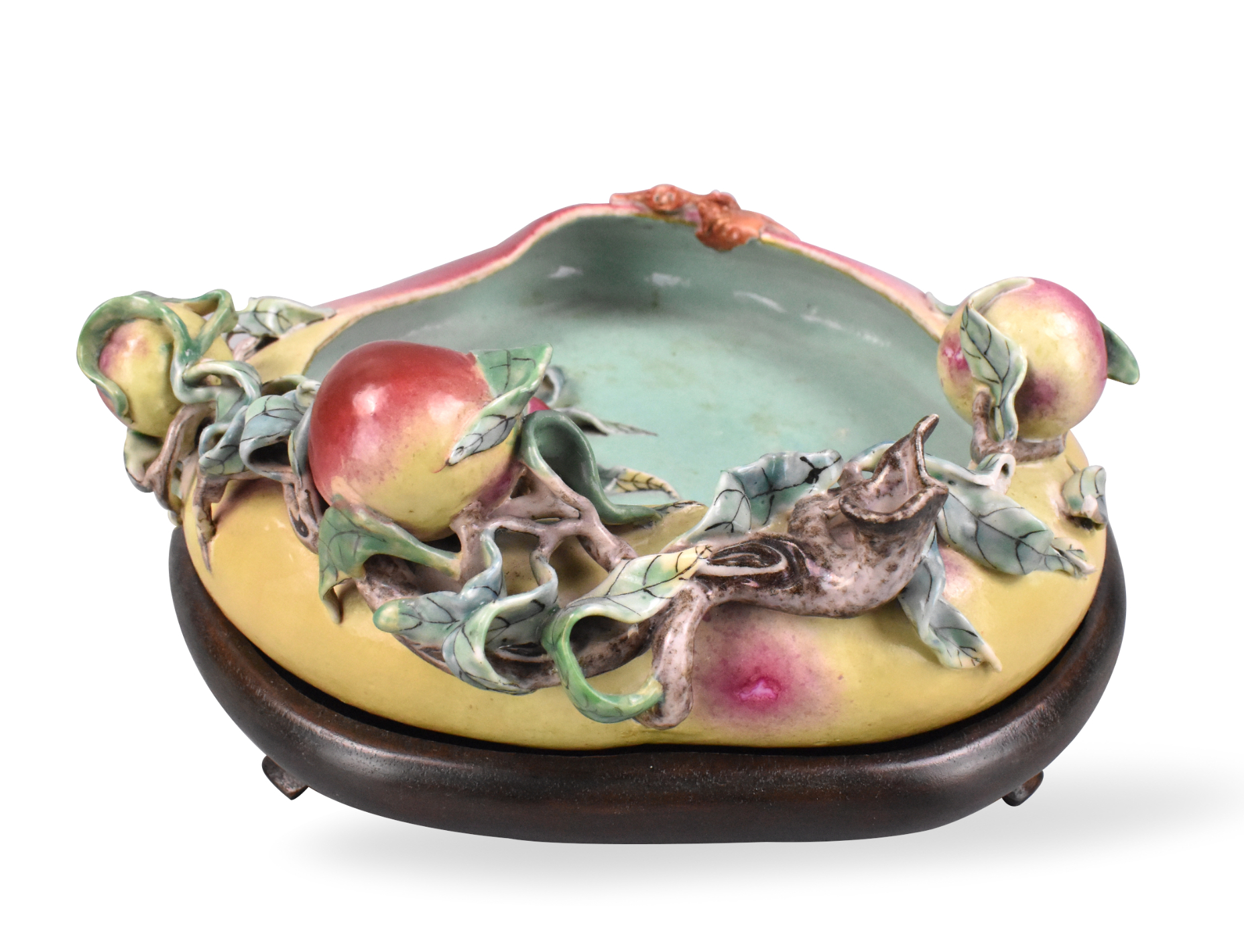 CHINESE FAMILLE ROSE PEACH SHAPED