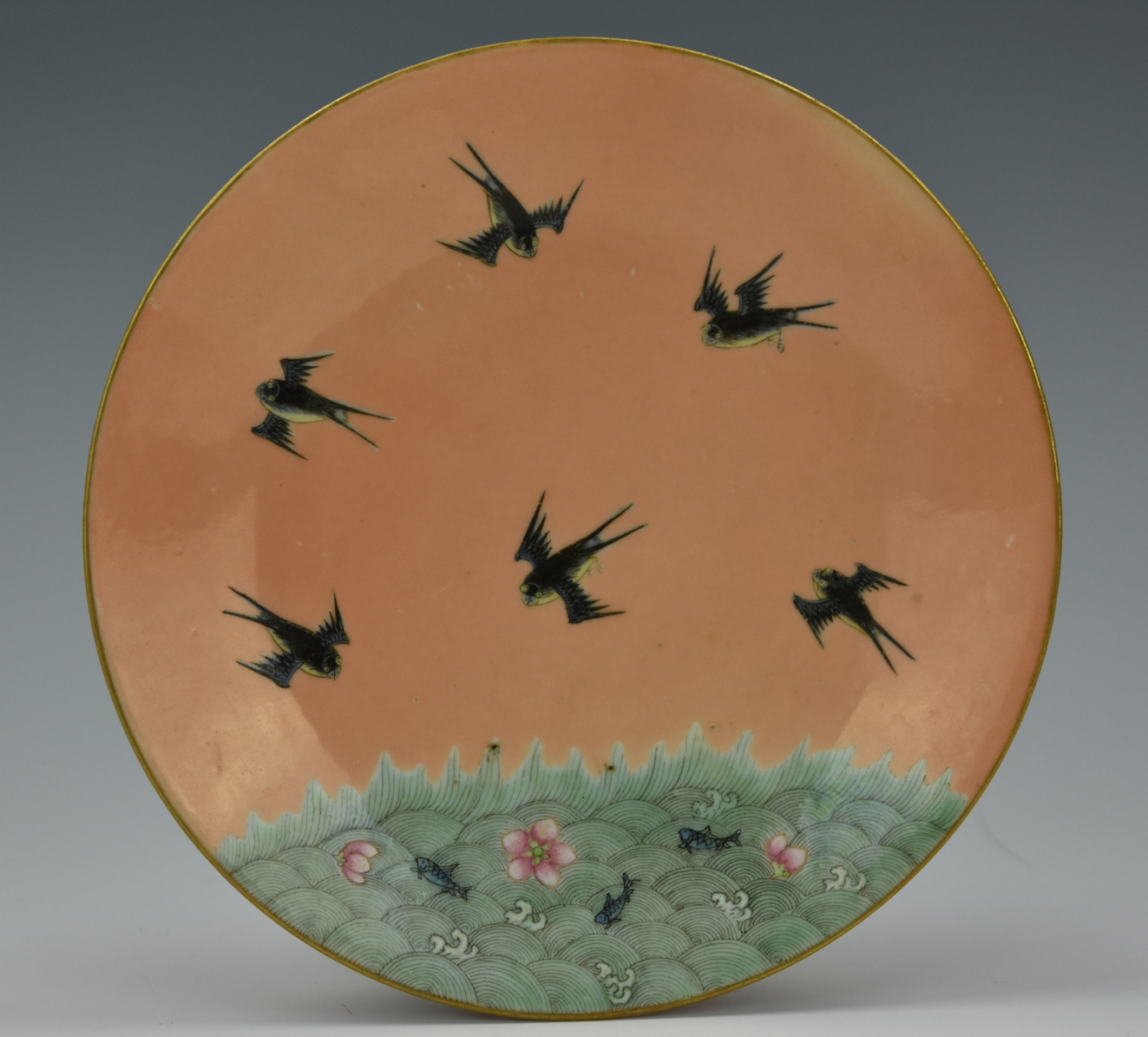 CHINESE FAMILLE ROSE PLATE W/