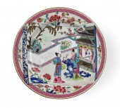 CHINESE FAMILLE ROSE PLATE W/