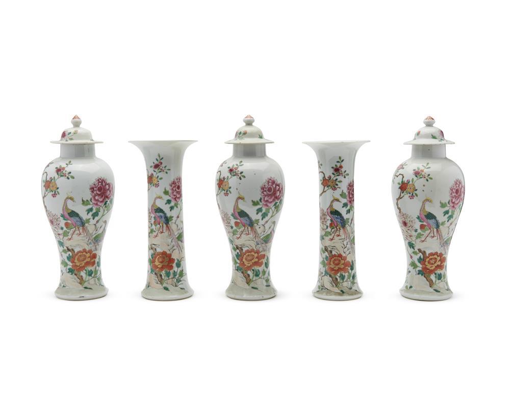 CHINESE FAMILLE ROSE PORCELAIN FIVE