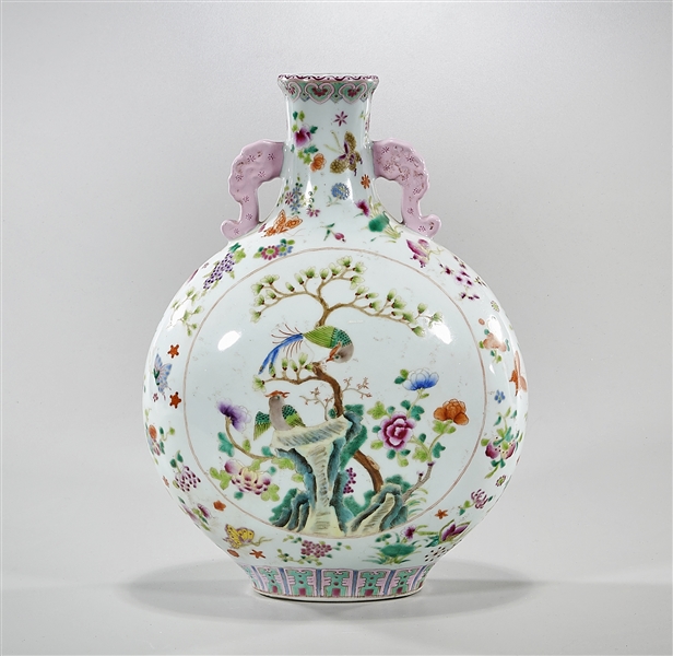 Chinese famille rose porcelain moon