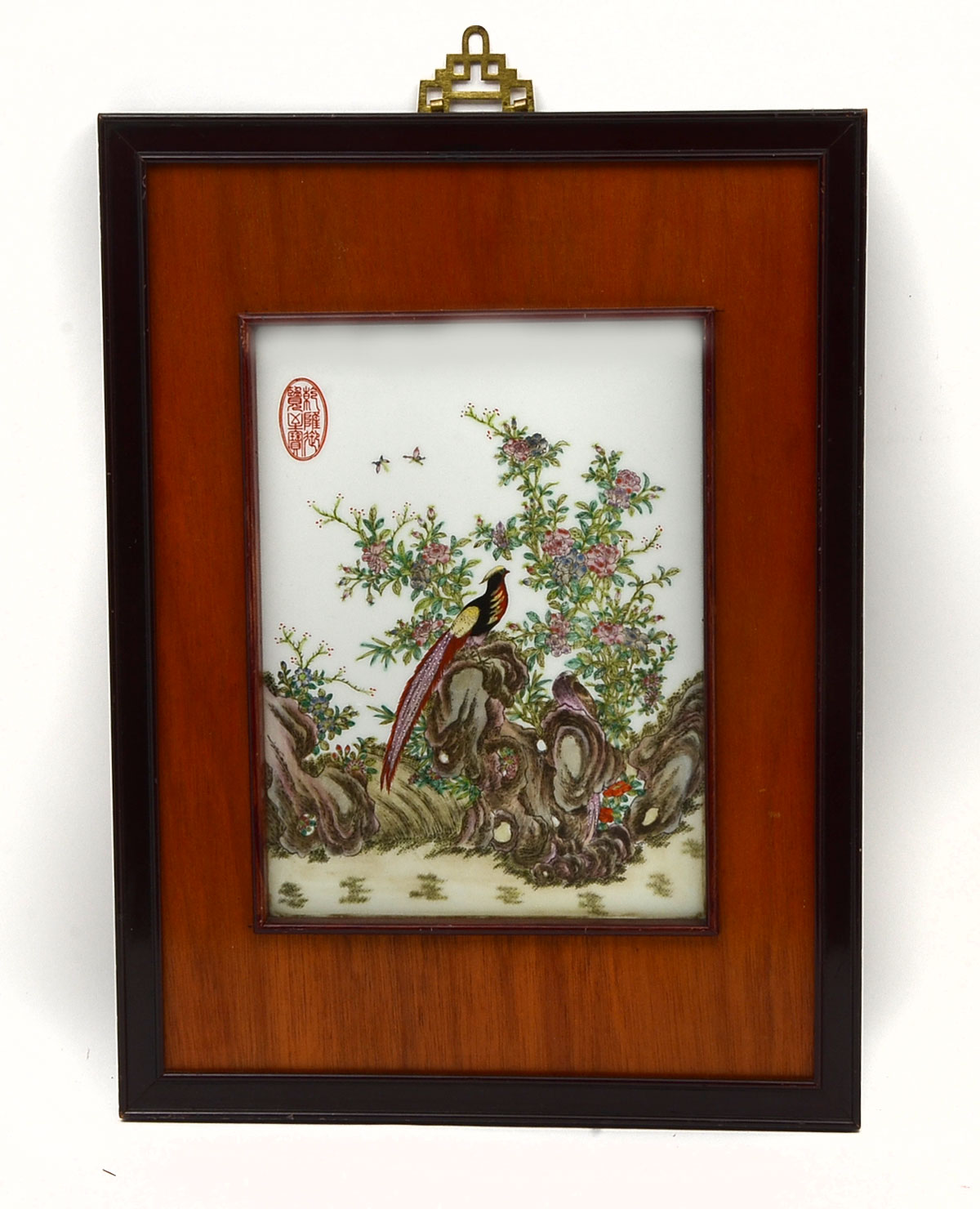 CHINESE FAMILLE ROSE PORCELAIN TILE