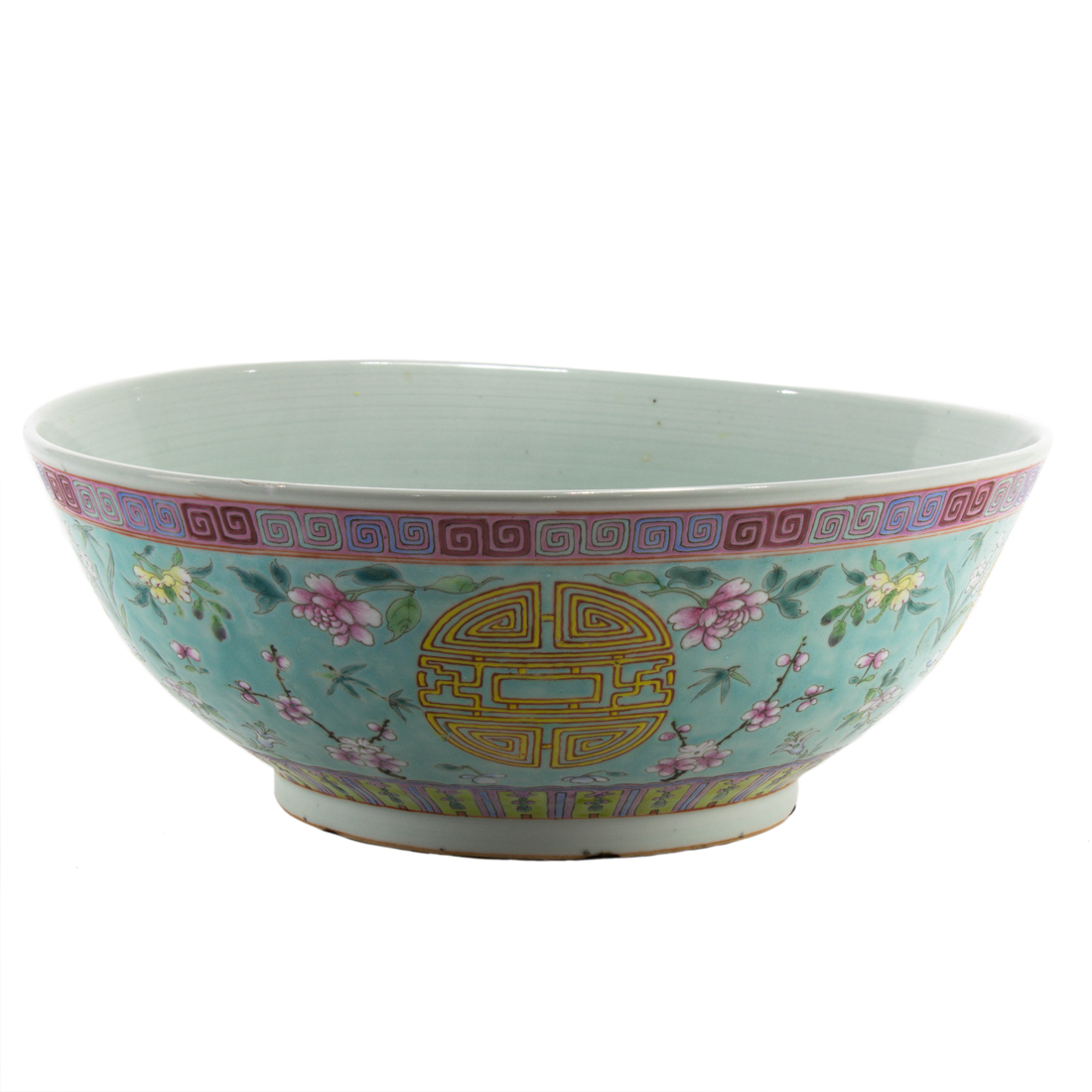 CHINESE FAMILLE ROSE PUNCH BOWL